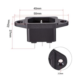 Leloco Pack of 4 IEC Sockets C14 Plug Recessed Socket 10A 250V - IEC Plug with 2-Hole Frame Mounting, Suitable for PC, Power Supply, Control Cabinet, Audio Devices, DIY Projects