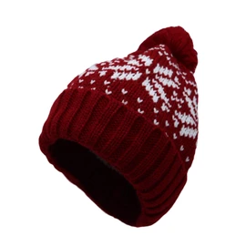 WITHMOONS Knit Fairs Isle Nordic Bobble Pom Beanie Hat CR5128 (Red)