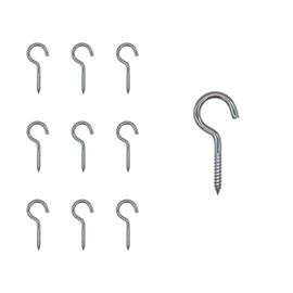 WEAXIO 15 Stück Schraubhaken, 304 Edelstahl M4x50mm Heavy Duty Hakenschraube Deckenhaken Cup Haken Selbst Tapping Eye Schrauben Aufhänger Offene Schleife für hängende Objekte