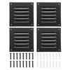 PATIKIL 4"x4" Aluminum Gable Vent, 4Pcs Exterior Wall Outlet Vent