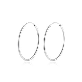 S925 Silver 30/35/40/50/60/70mm Lightweight Hoop Twist Earrings Gift for Women Girls Birthday Christmas Party Classical Hypoallergenic Earring Jewellery (Minimalism, 7cm)