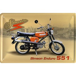 Tin Sign 20 x 30 cm Simson Enduro S51