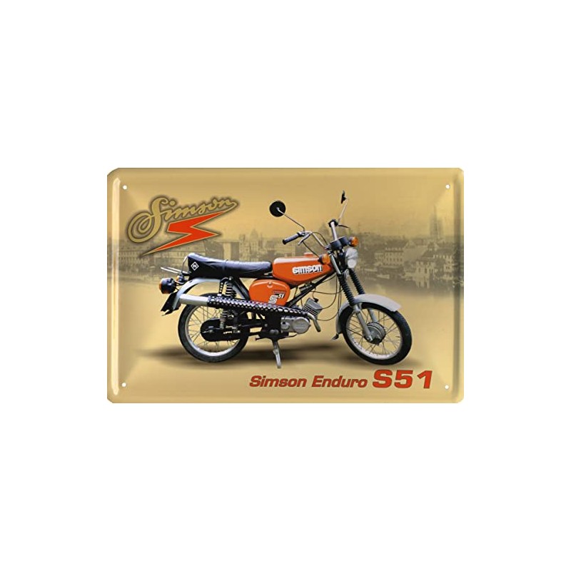 Tin Sign 20 x 30 cm Simson Enduro S51