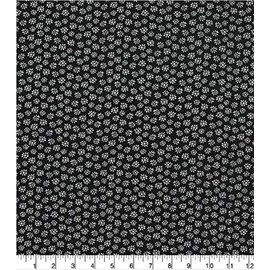 100% Cotton Fabric Sold by The Yard 1 Yard = 36 in. Length (Daiseys On Black)