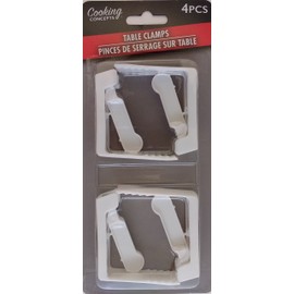 Cooking Concepts Table Cloth Clamps White Plastic Spring-Loaded 4/PK