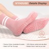 Ivyhouse 3 Pairs Pilates Socks with Grips for Women, Non