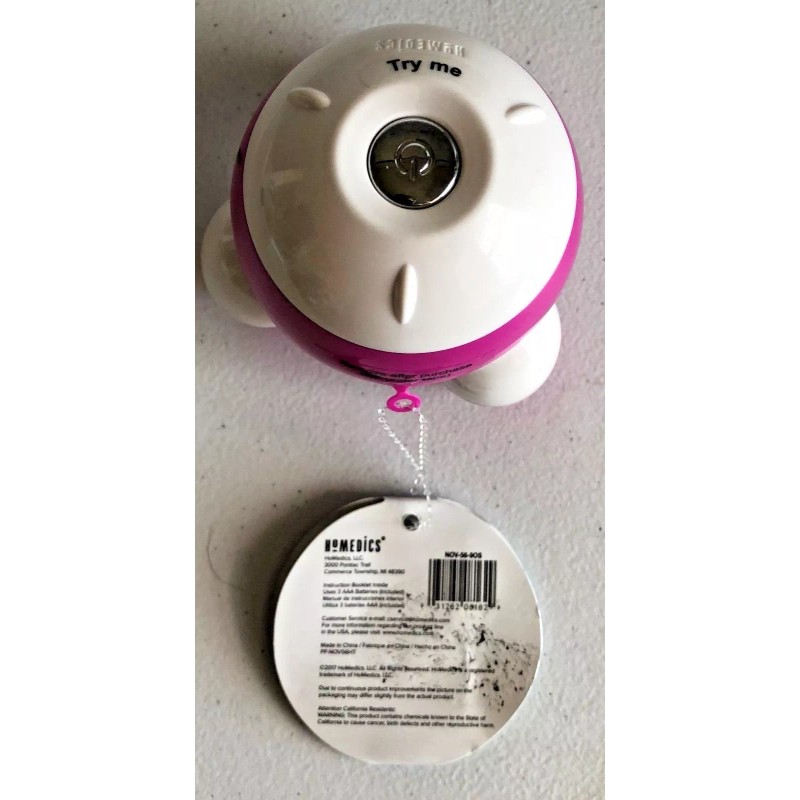 HoMedics Galaxy Mini Massager Hand Held Battery Operated Pink Tripod