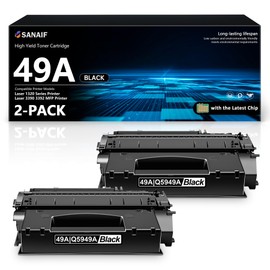 49A Black 2-Pack Q5949A High-Yield Toner Cartridge (with Chip) Compatible Replacement for HP 53A 49A Q7553A Q5949A Toner Cartridge Works with Laser 3390 MFP Laser 1320 Series Printer