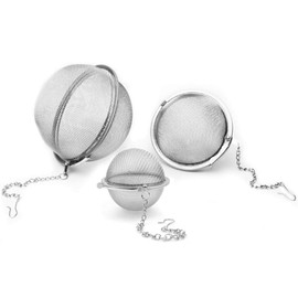 3pcs Stainless Steel fine mesh Seasoning Ball Kitchen Soup Spice stew Filter Kitchen Tool Metal Tea Bag Tea Ball (Style 1, Pack of One)