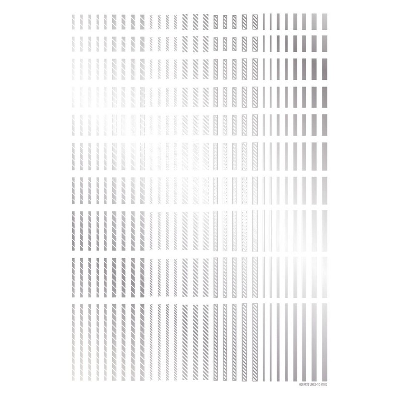 Haikyu Parts LINED02-SIL Line Decal 2, Silver, 1 Piece, Plastic