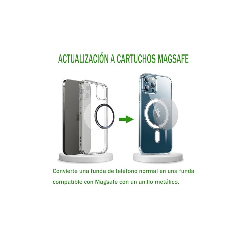 usmallbee 4PCS Anillo Magnético, Soporte Celular Auto Cargador para MagSafe,