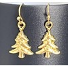 Etched Gold christmas Dangle Earrings Holidays Christmas Festive Jewelry Earrings