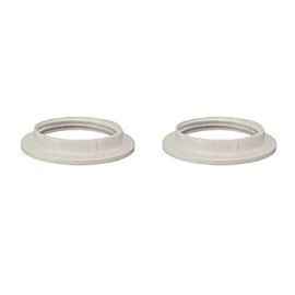 E26 E27 Lamp Shade Collar Rings,JNXQWE Light Socket Ring,E26 E27 Lock Socket Replacement Adapter Ring with Inner Diameter of 1.57 Inches（40MM）, Retainer Rings for Light Fixture (2, White)