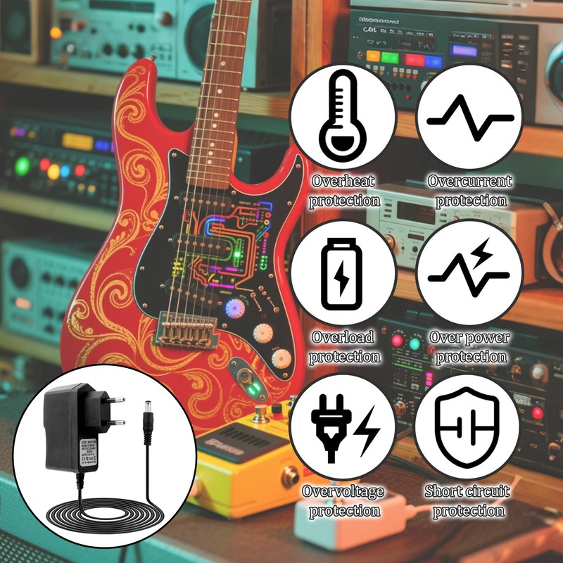 Universal 9V 850mA Guitar Effects Pedal Power Supply Charger -