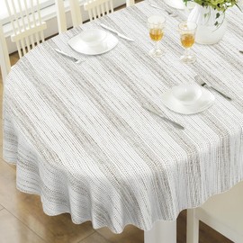bnhjsdw - Mantel ovalado con estampado de país francés, 60 x 120 pulgadas, tela lavable e impermeable, funda de mesa ovalada para decoración de comedor de granja Kithchen