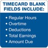 TOPS 1261 Acroprint/Amano/Cincinnati/Lathem Time Card, Weekly, 3 3/8 x 8
