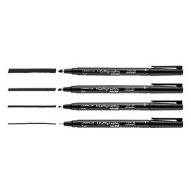Line Plus 4000 Calligraphy Pen Set (4 Types) Handwriting Practice / 라인프러스 4000 캘리그라피펜세트 4종 손글씨 연습
