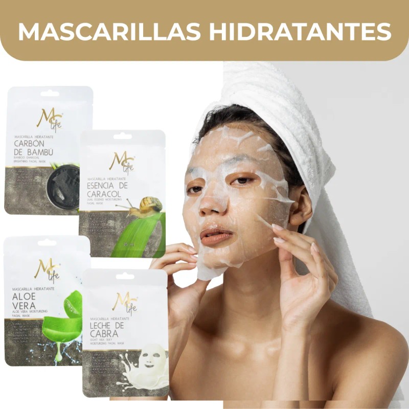 🔥 Kit aclarante facial 9pzs hidratación mascarillas. mc life Vitaminas