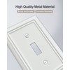 ZILLSEA 4-Pack Single Toggle Wall Plate, Metal Light Switch Cover,