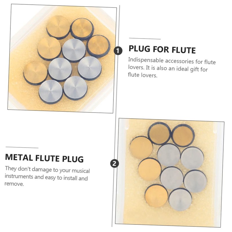 Levemolo 10pcs Flute Open Hole Key Plugs for Musicians Portable