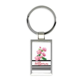 Water Lillies Lotus : Gift Rectangular Keychain Willpower Flowers Floral Art