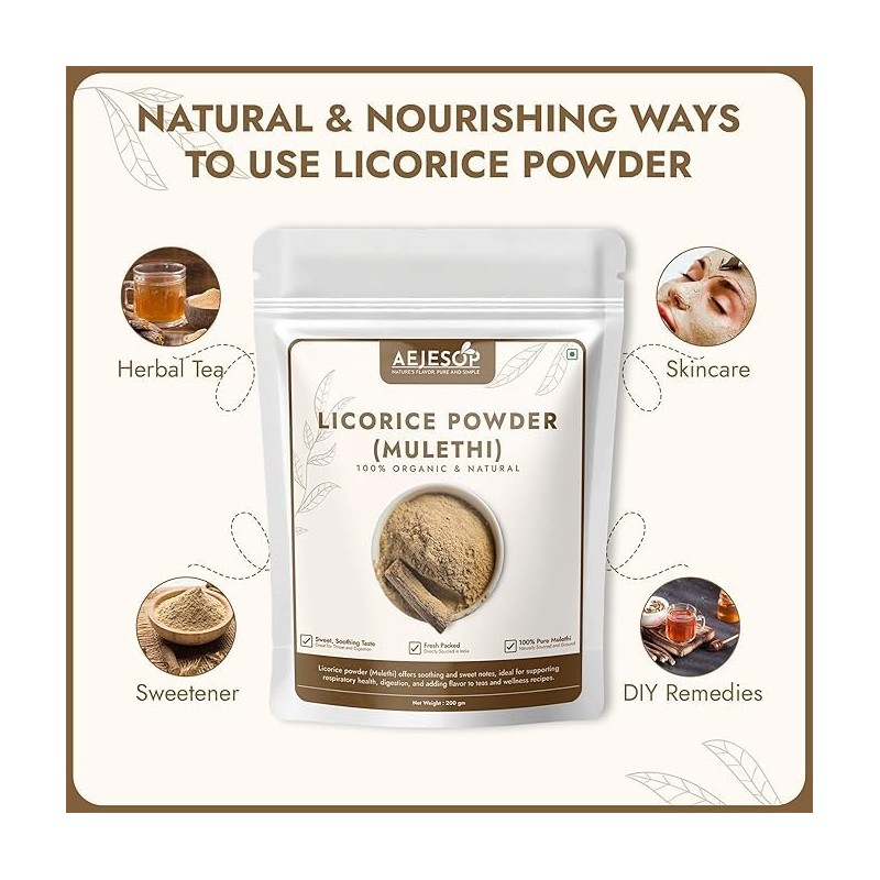 AEJESOP AEJESOP Licorice Root Powder, Raw Mulethi Powder,7oz(200g)