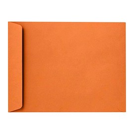 6 x 9 Open End Envelopes in 80 lb. Mandarin for Mailing a Business Letter, Catalog, Financial Document, Magazine, Pamphlet, 50 Pack (Orange)