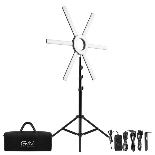 GVM Ring Light Kit with Tripod, 90W LED Circle Light