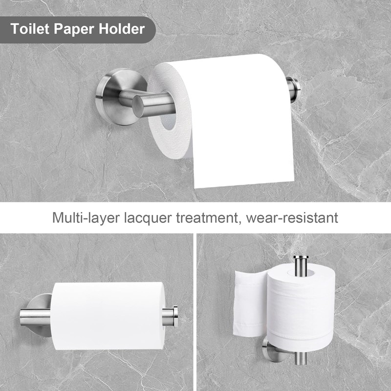 Ntipox Brushed Nickel Bathroom Hardware Accessories Set 5 Piece, Stainless