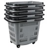 Utiao 50 Liter Plastic Shopping Basket with Wheels, 4 Pack