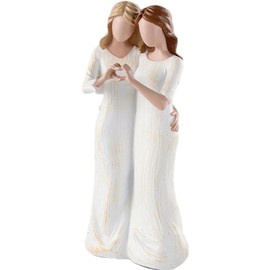 Mother and Daughter Figurines,Meaningful Family Moments,Mother Daughter Hugging Figurine Statues,Home Decoration for Living Room Bedroom Shelf Decor (A)