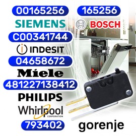 Sensor switch for the water level in the dishwasher 250 V 16 A with the original code 00165256 165256 for Bosch for Siemens C00341744 for Indesit - Made in Italy MONTERAL