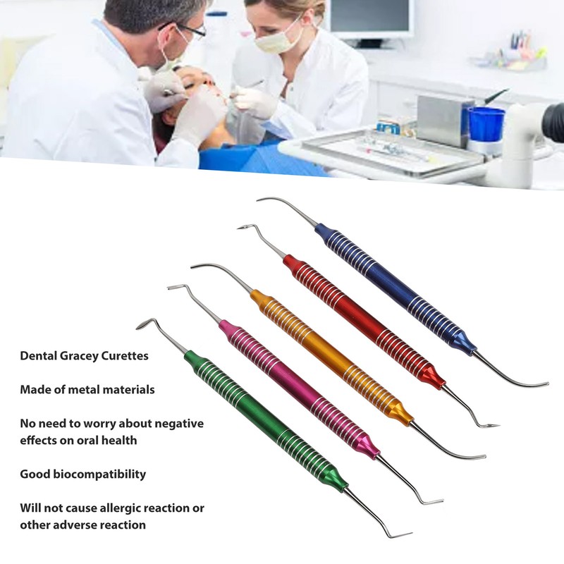 5Pcs Dental Gracey Curettes Curette Hand Scaler Universal Surgical Instrument