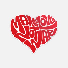 Make Love Not War Heart Vinyl Decal Bumper Sticker