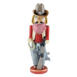 Clever Creations Cowboy 12 Inch Traditional Wooden Nutcracker, Festive Christmas Décor for Shelves and Tables