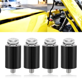 x xotic tech Front Engine Hood Spacer Riser Kit, Aluminum Alloy 8mm JDM Racing Turbo Motor Hood Heightener Vent Ventilation Riser, Universal Car Modification Accessories (4pcs, Black)