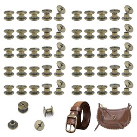 JJWNMLL 100 Set Chicago Screw Posts M5*4mm, Rivet Chicago Binding Screws, Metal Rivet Replacement Repair for Bags, Collar, Harness, Luggage, Purse, Dog Lead, Backpack, Belt - Bronze