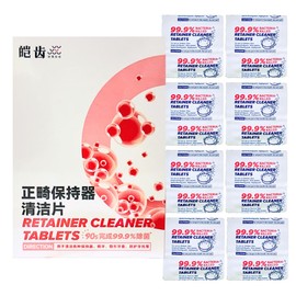 30 Pastillas Limpiadoras para Retenedores, Dentaduras y Protectores Bucales – Eficaces y Portátiles (Melocotón)