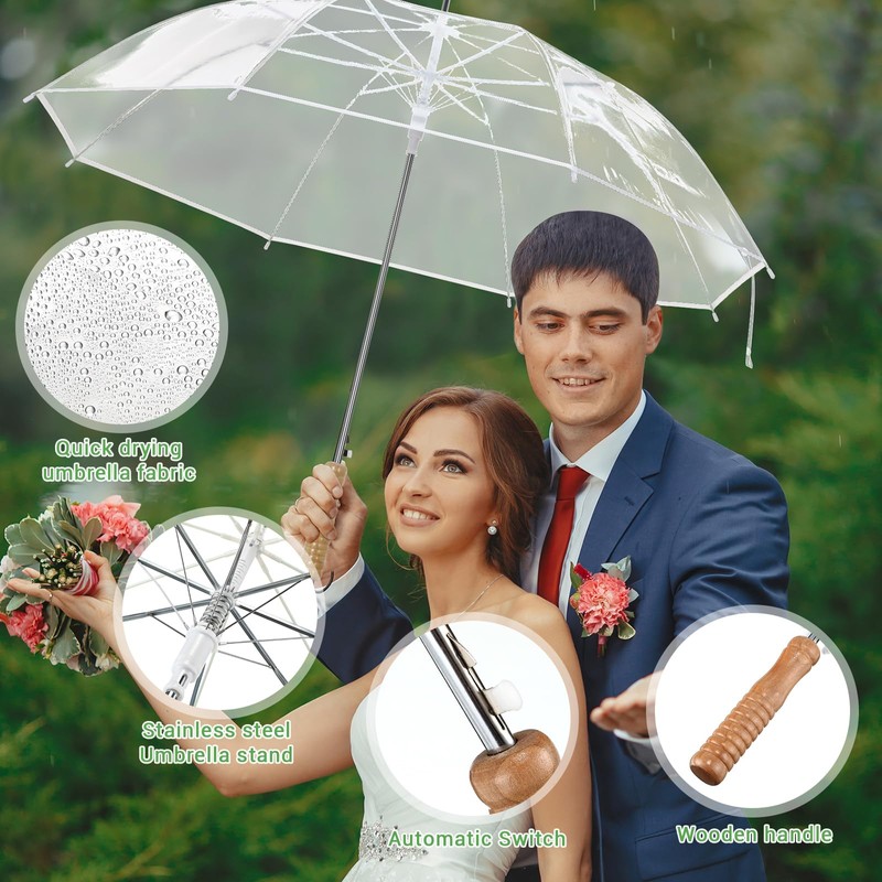 Cosblank 12 Pcs Wedding Umbrellas Bulk, 41 Inch Wedding Stick