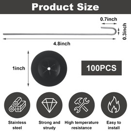 LANIAKEA 100 Packs Solar Panel Guard Clips Solar Panel Bird Guard Fastener Clips Stainless Steel Solar Panel Mesh Clips for Solar Panel Bird Wire Pigeon Fence
