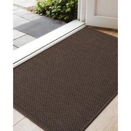 Color&Geometry Door Mat 17"x29", Front Door Mat Indoor Rugs for Entryway, Non Slip Washable Low-Profile Inside Door Mat, Entry Mat Entry Rug Door Mat Indoor Entrance, Brown (Rolled-up NO Creases)