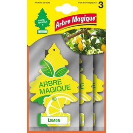 Arbre Magique, Auto-Duft, Duft Zitrone, frischer und fruchtiger Duft, Lebensdauer bis zu 7 Wochen, Made in Italy, Mehrfachverpackung mit 3 Stück