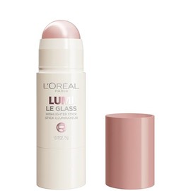 L'Oréal Paris True Match Lumi Le Glass Highlighter Stick, Iluminador reflectante, translúcido, brillante para cara y cuerpo, 620 Pink Ballet, 0.17 Oz
