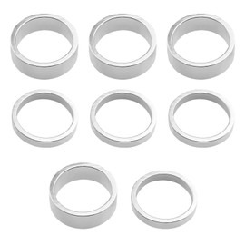 eMagTech 8Pcs Head Stem Spacer Replacement Head Tube Spacer Aluminum Alloy Headset Washer Bicycle Compatible with 25.4mm Front Stem Fork MTB/BMX/Mountain Bike Silver (4pcs 5mm & 4pcs 10mm)