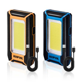 2-pack Magnetic Work Light, Rechargeable LED Flashlight, Portable Lights, 40w 1500 Lumens, 6500k, Metal Hanging Hook, 3 Lighting Modes for Car Repairing, Camping, Hiking, Fishing, Backpacking