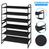 Simple Trending 3 Tier Stackable Shoe Rack, Expandable Adjustable Fabric