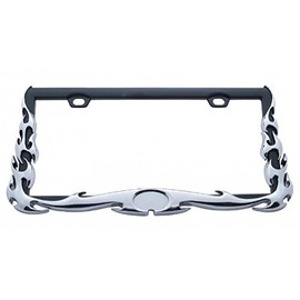 Chrome Metal Flame Car Truck License Plate Tag Frame Holder/Peterbilt Kenworth