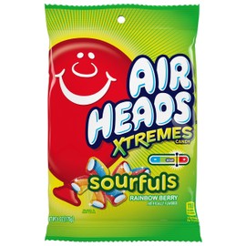 Airheads Candy, Xtremes Sourfuls Bag, Rainbow Berry, Non Melting, Bulk Party Bag, 6 oz (Pack of 12)