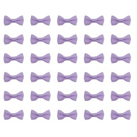 Sowaka 50 Pcs Mini Bow Ribbon Satin Soft Black Appliques Boutique Bow Ties for DIY Crafting Sewing Project Making Scrapbooking Embellishment DIY Decoration Wedding Parties Gift Décor (Light Purple)