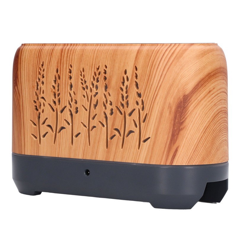Humidifier 200ml Aroma Diffuser Wood Grain Flame Pattern Light Low